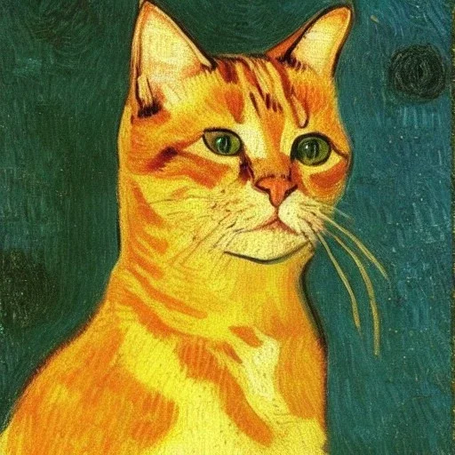 Portrait of a cat by Van Gogh