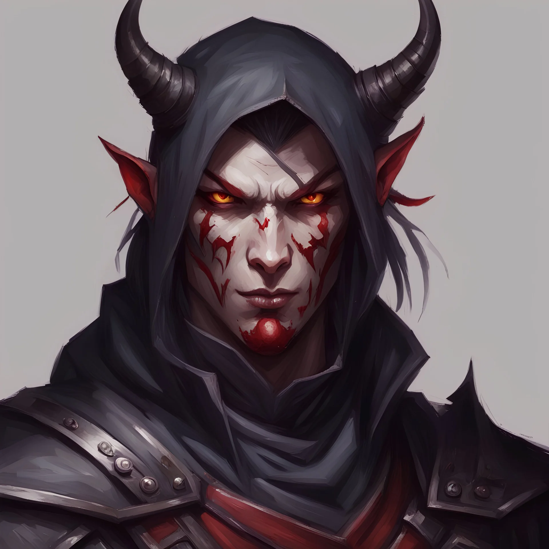 dnd, portrait of devil assasin