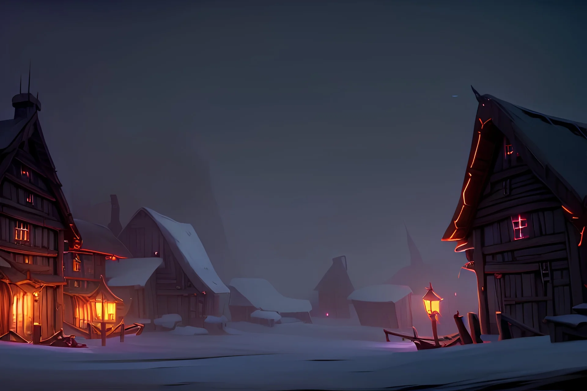 Dark Viking village at night hd 4k 8k