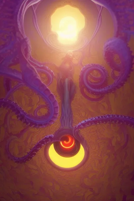 3d render non-euclidean mass of eyes and tentacles, matte painting rpg skill concept art, art nouveau, swirly vibrant color lines, fantastically gaudy, aesthetic octane render, 8k hd resolution, by ilya kuvshinov and cushart krentz and gilleard james a glowing aura global illumination ray tracing hdr art by artgerm and greg rutkowski and magali villeneuve