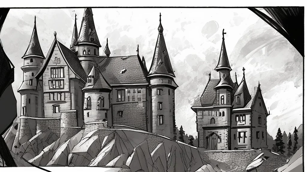 Vampire castle, comic style