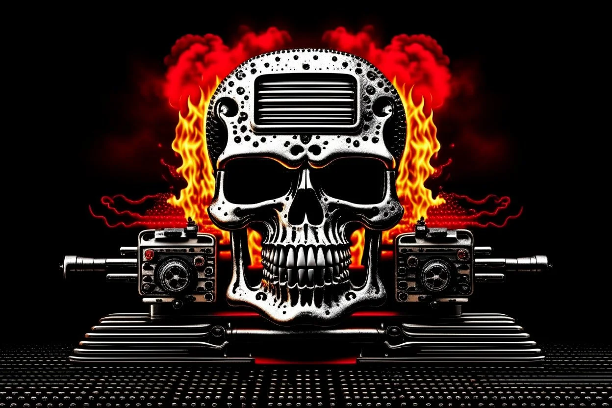 4K. FULL DETAILS. LOGO EMISSION DE RADIO HARDROCK FIRESTARTER TERMINATOR.