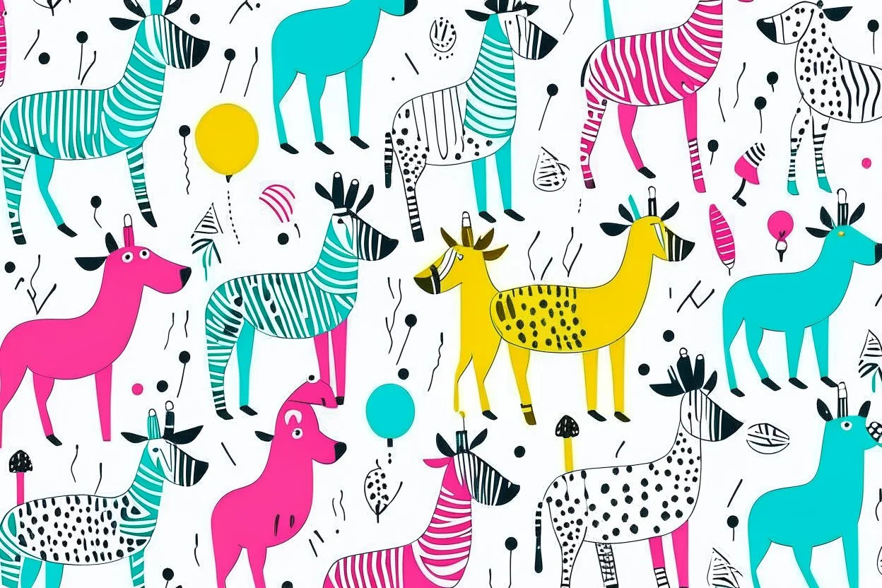 cool fundesign party animal theme simple 3 colours