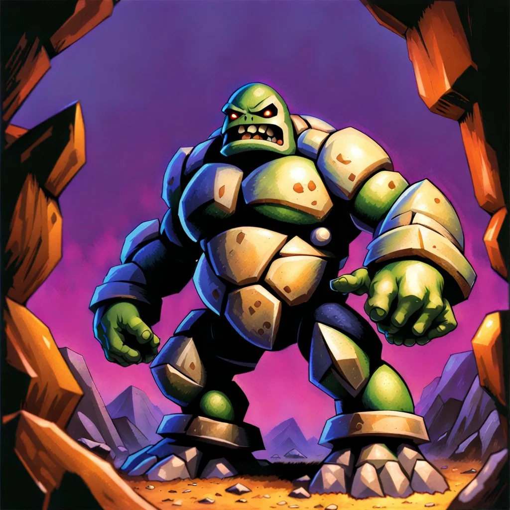 90's TCG art rock golem