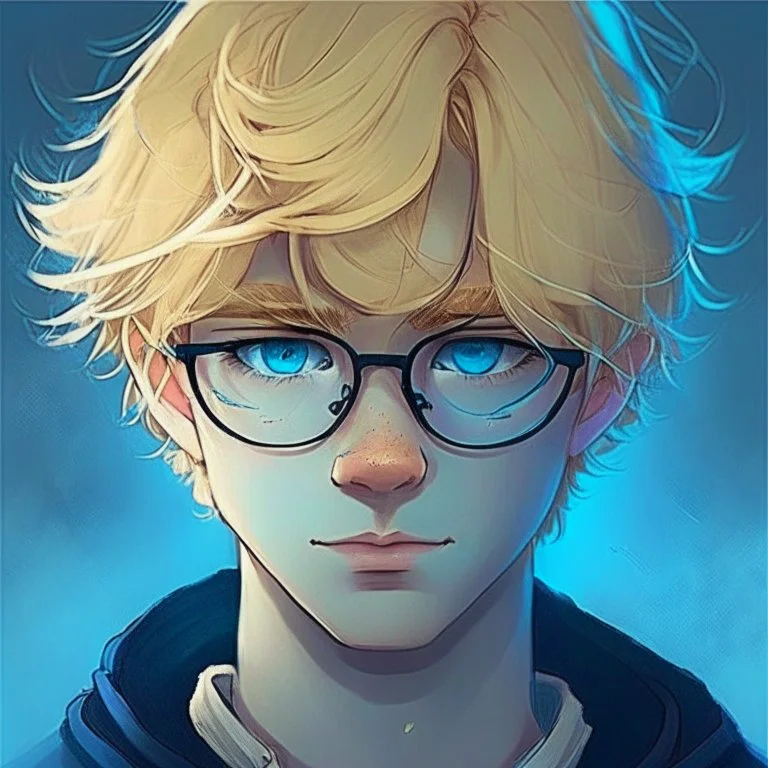 Boy with round outlet glasses