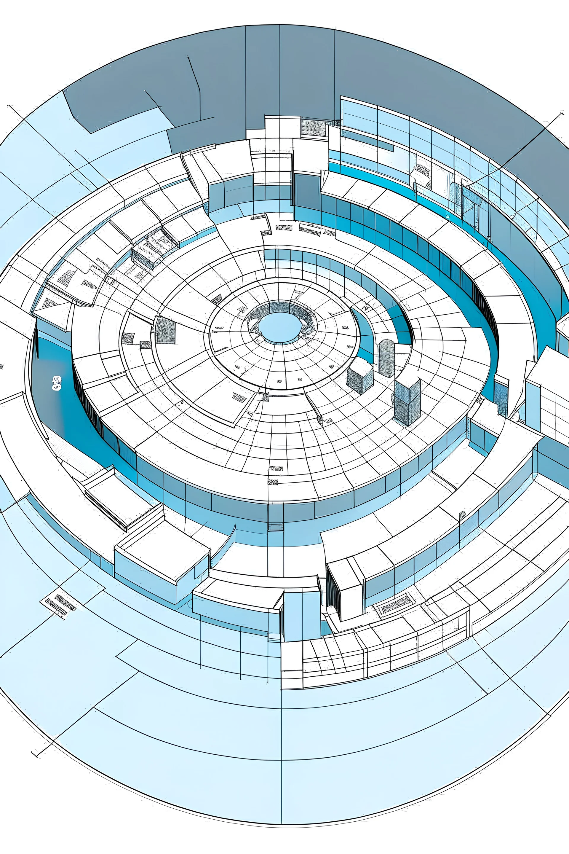 generame un plano 2D para un centro de interpretacion