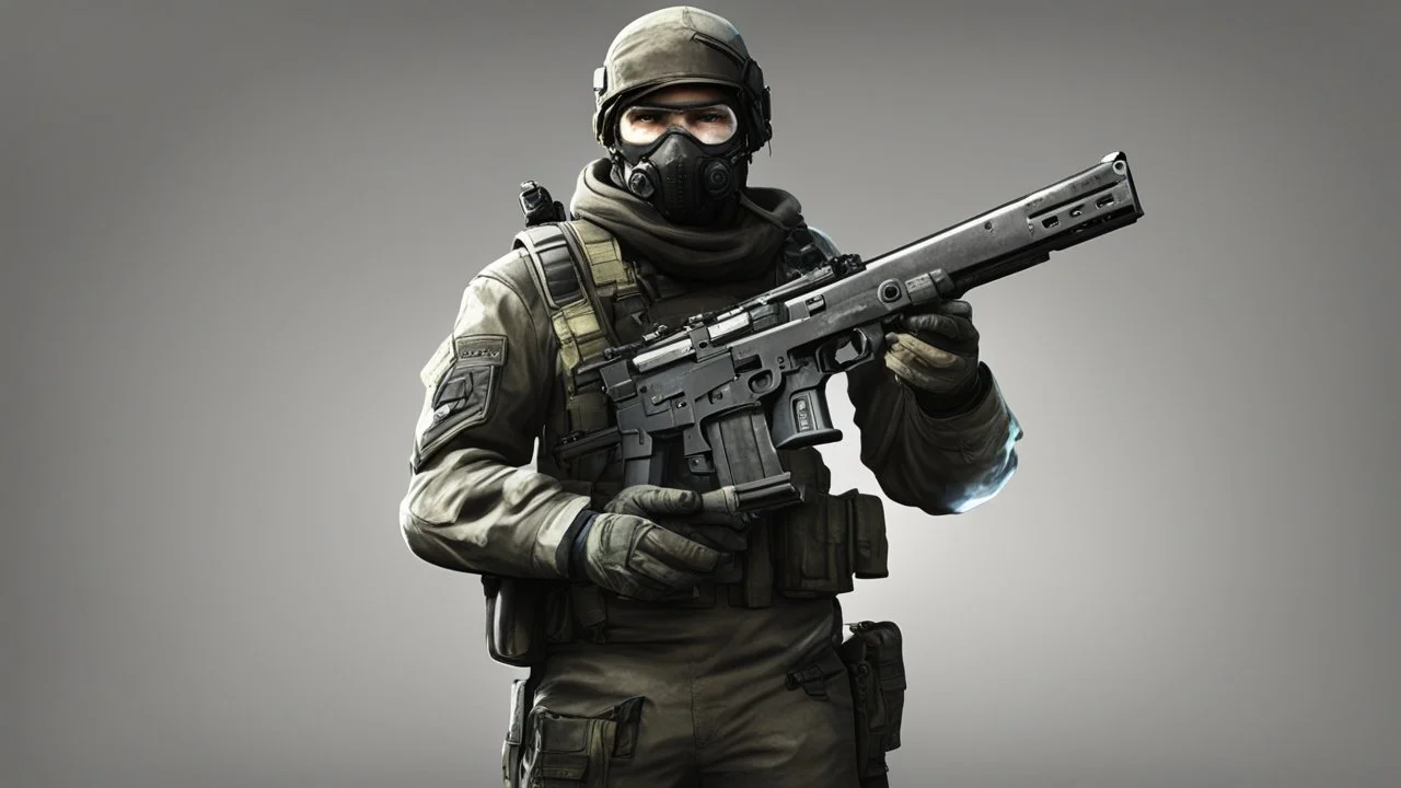 simon ghost riley from call of duty modern warfare 2 holding a M4