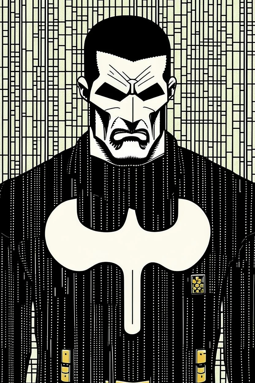 punisher sku;; in the style of Hiroshi Nagai