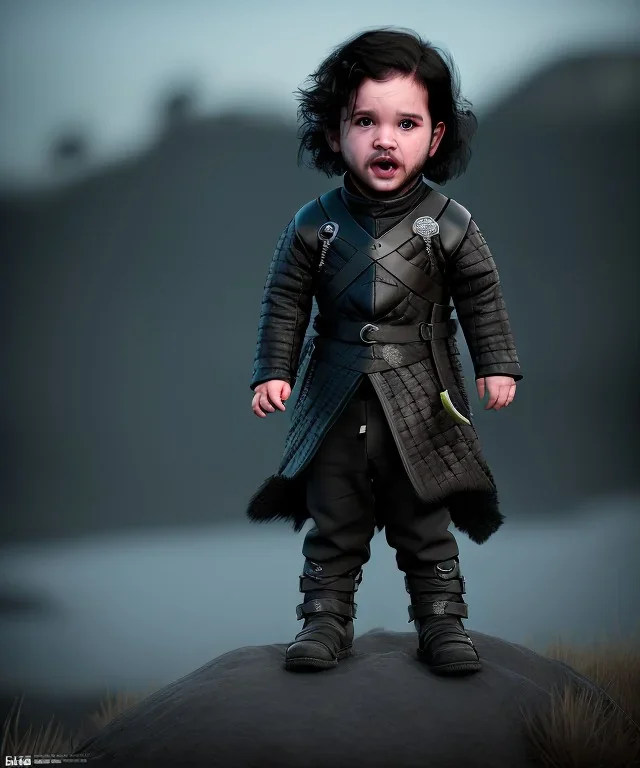 Jon snow toddler, full body, angry, dragon, dramatic lighting, hyper realistic