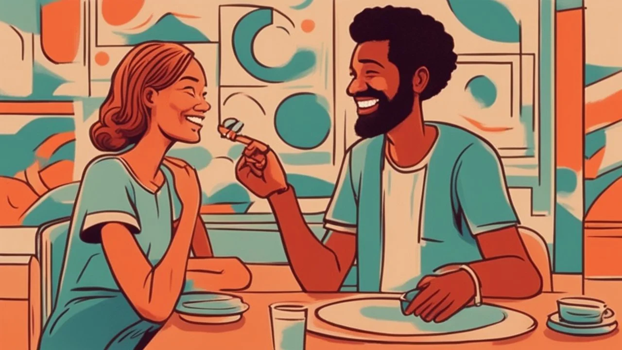 A thumbnail image that perfectly represents the video's topic. It shows two individuals engaged in an open and friendly conversation, with both of them appearing to exchange ideas and wearing smiles. The atmosphere is positive and comfortable, reflecting the importance of understanding and communication in human relationships. The bright and appealing colors add an attractive and intriguing look to the image.