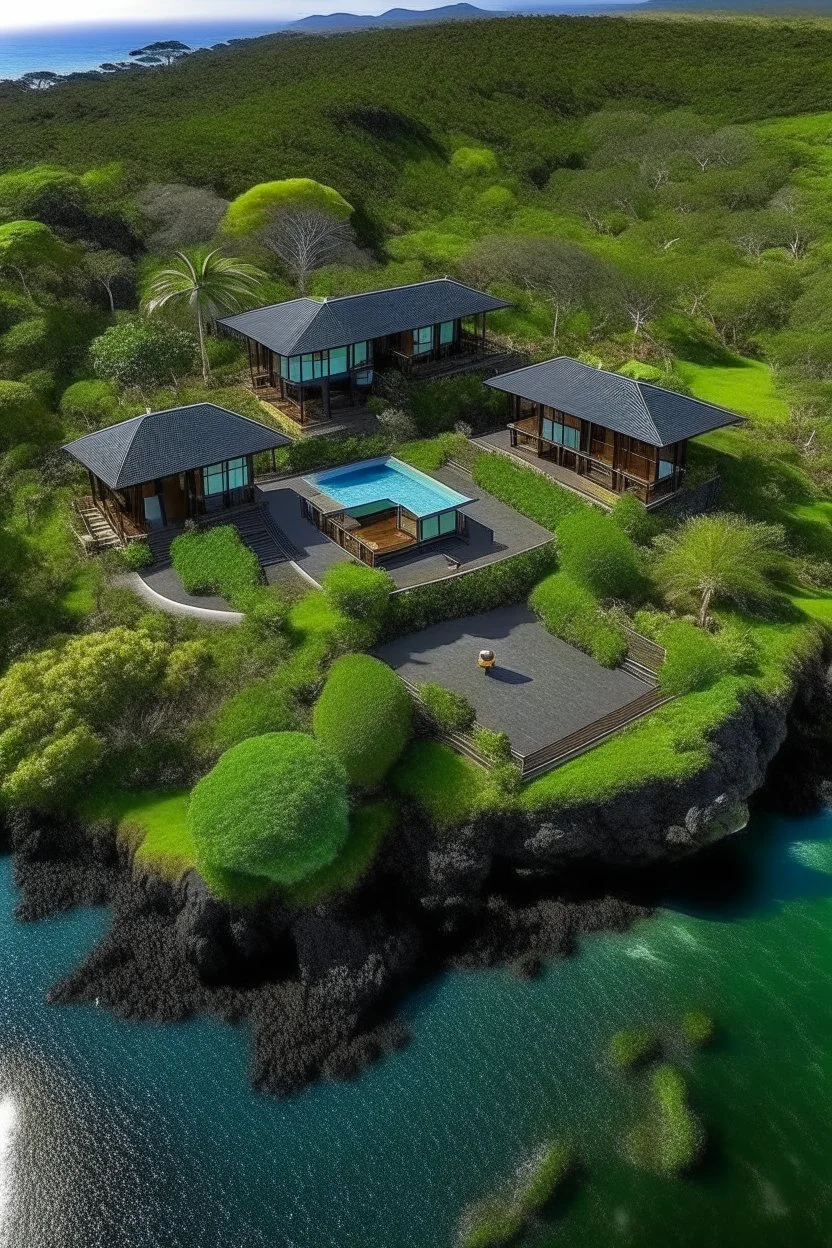 luxury eco resort hawaii drone view