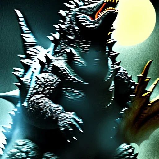 Full Drawing of Godzilla Caravaggio Style