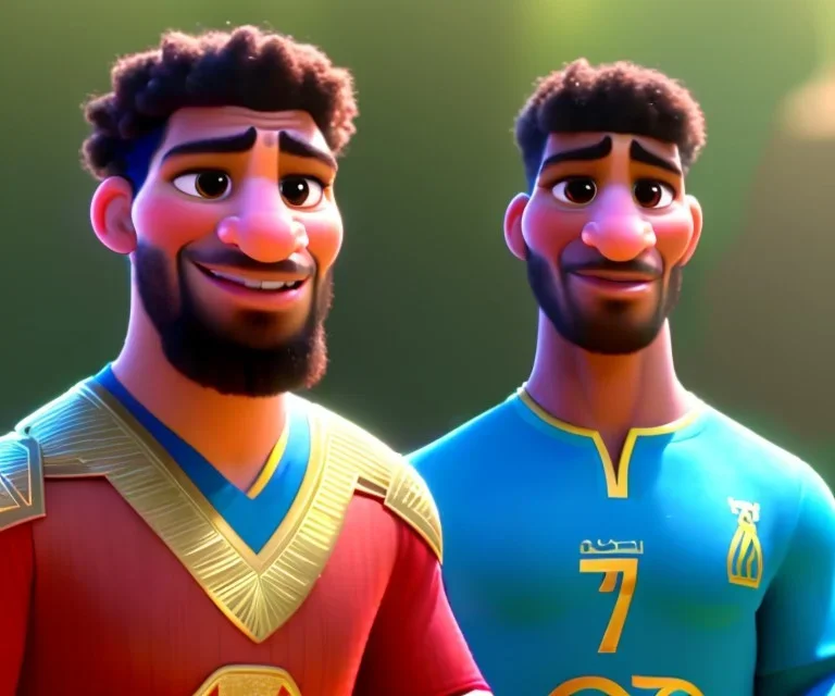 Imagine the Egyptian soccer player Shikabala as a child , the most beauiful portrait , vintage pixar