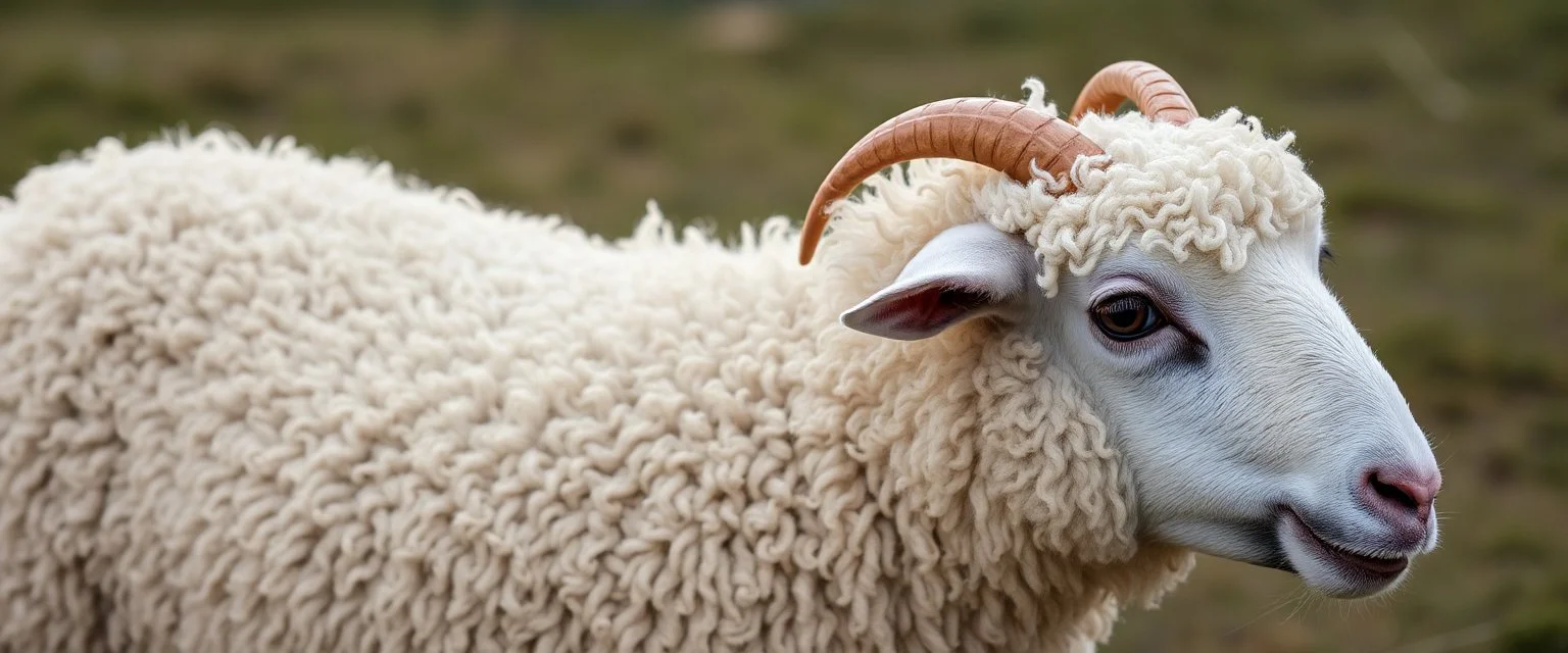 a sheep after hair cut
