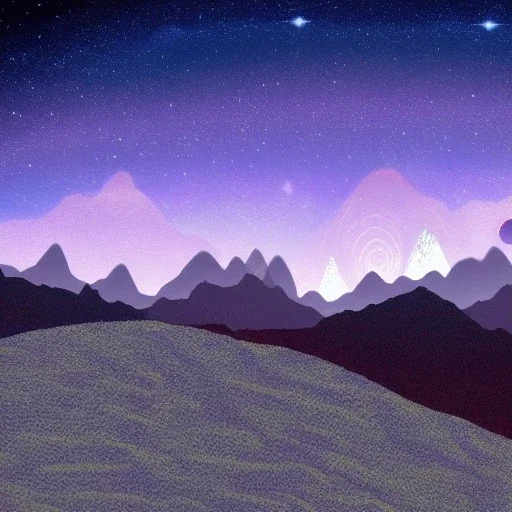 Claymation mountain skyline,Rudolph the red noise reindeer, beautiful, pastel blues and purples, white, aurealis borealis, night