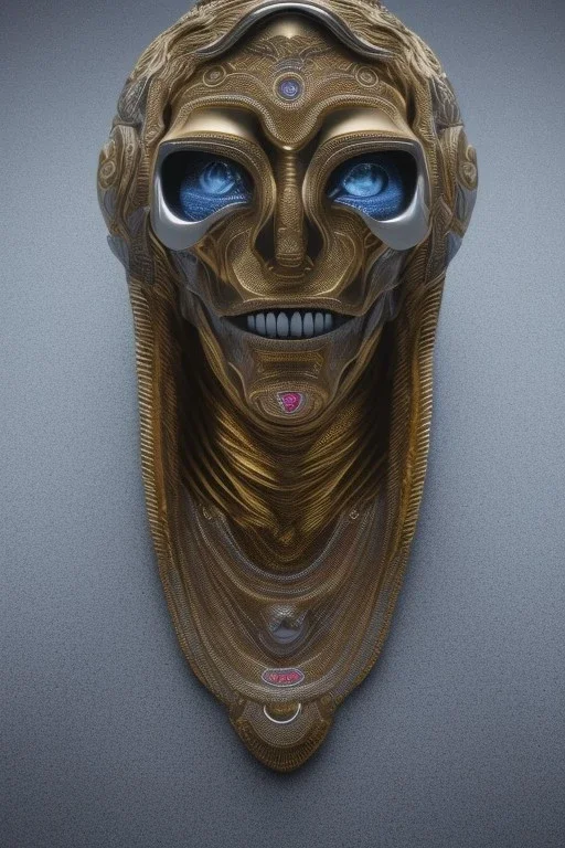 Anunnaki black male African Egyptian alien, cracks in the voodoo head, wicked, eyes, Elephant, 8k, finely detailed, photo realistic, tiger turquoise skull head gold dragon helmet space alien silver surfer skeleton gold Olmec silver crown silver eyes, big wave tsunami