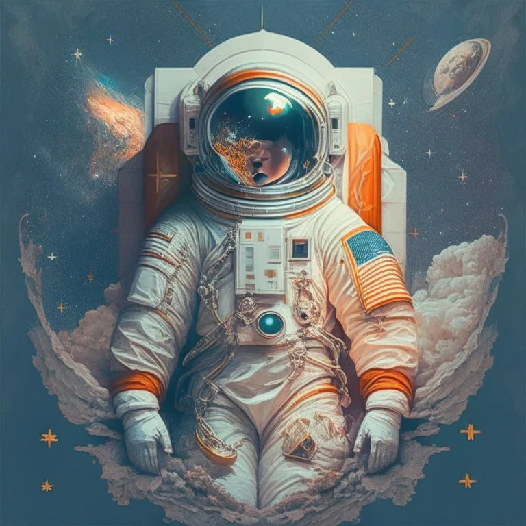 astronaut in the style of christian iconography