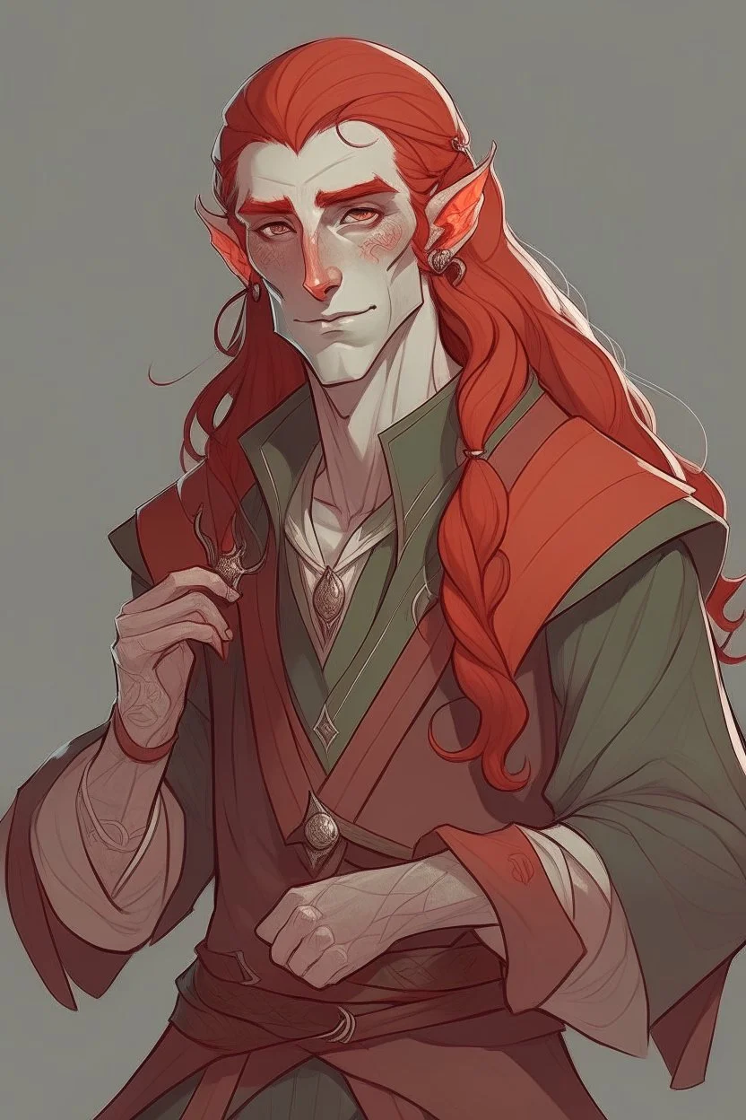 pale red haird moon elf male dnd