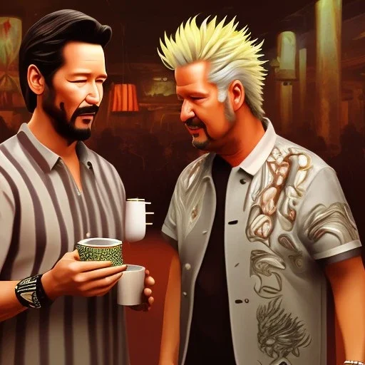 Me having coffee with Guy Fieri consoling Sad Keanu on the Food Network