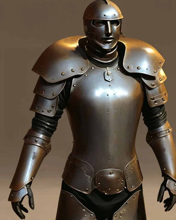 An armor made of a mixture of steel and leather, worn by a strong commander with magical power