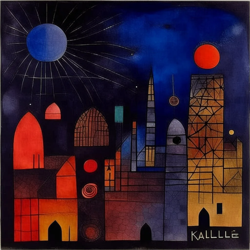 A dark purplish black shadow empire in another dimension painted by Paul Klee