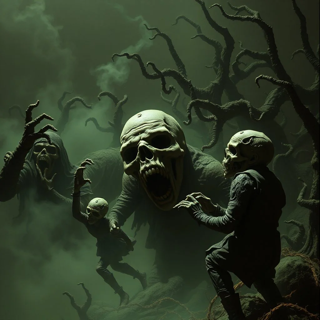 Spooky, ultra realistic distress, glooming, ultra realistic nothingness, giant odd, organic, dynamic, anguish, excited and lively scene, hypermaximalist figures, Creepy the Ring Alfred Hitchcock, insanely detailed, sinister, John Carpenter, Dario Argento, ornate