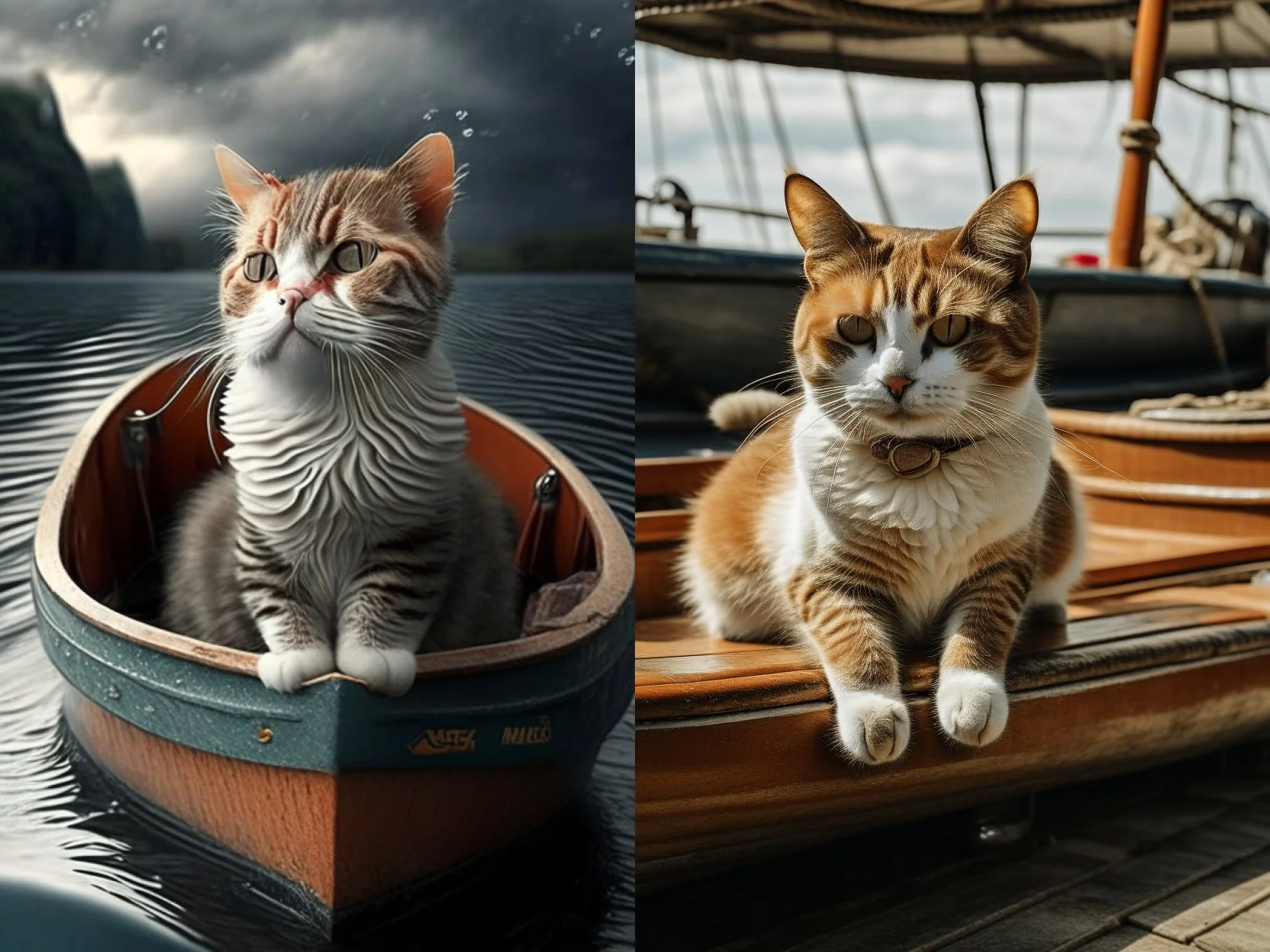 Kandinsky 2.1 vs 2.2: A cat on a boat