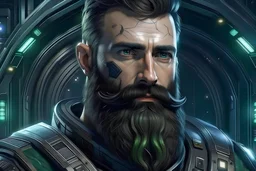 bearded man 35yo handsome scifi