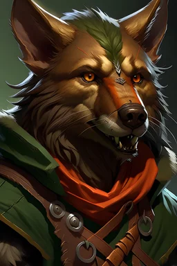 dungeons and dragons wolfkin hunter portrait
