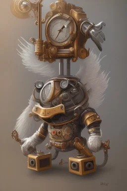 cute steampunk mechanical monkey with wings