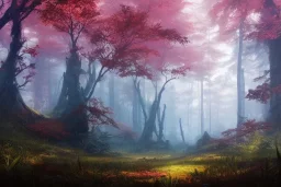 a beautiful and colourful forest by greg rutkowski, sung choi, mitchell mohrhauser, maciej kuciara, johnson ting, maxim verehin, peter konig, final fantasy , 8k photorealistic, cinematic lighting, hd, high details, atmospheric