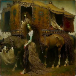 gypsy wagons, Leonor Fini