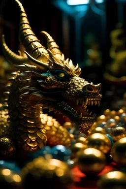 the beast who prefers quantity over quality, dragon hoarding gold, gems, pearls and bitcoin in cave palace, zeiss prime lens, bokeh like f/0.8, tilt-shift lens 8k, high detail, smooth render, down-light, unreal engine, prize winning