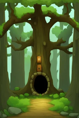 a tree portal door for the 2d sidescroller game