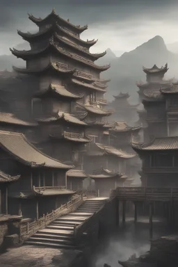 ancient, chinese, fantasy, ghost town