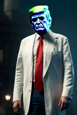 Ultra realistic image night, Donald trump zombie, suit, blood, torn arm, night, the walking dead style, dark ambient, highly detailed, White House background, concept art, unreal engine 5, ray tracing, RTX, ultra detail, volumetric lighting, high definition, high resolution.