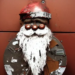 santa made of rusted metal