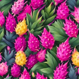 A background with colors of dragon fruit and its leaves