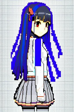 anime girl in pixel art