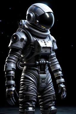 tabletop role-playing miniature of an space-farer wearing an atmospheric-pressure-suit in the style of space x, Boston dynamics, turrican. full body. concept art hyperrealism