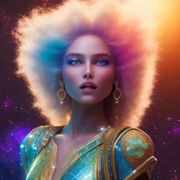  full body white goddess woman glitter smiling long blond hair blue eyes in a galactic ambiance, delicate colors in the foreground, full of details, smooth, light effect，vaporwave colorful, smooth, extremely sharp detail, finely tuned detail, ultra high definition, 8 k, ultra sharp focus