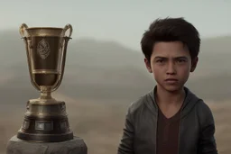 creative trophy look like boy 3d character