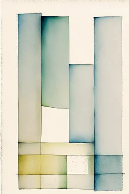 Abstract watercolor in the style of Agnes martin. Sketchy pencil outlines