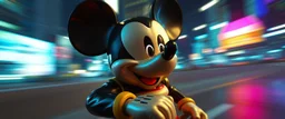 hi speed bad ass cyber punk mickey mouse motion blurred background