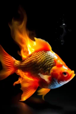a fish in a flame