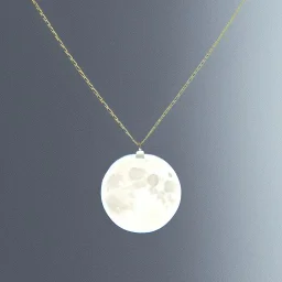 necklace with a simple, elegant design featuring a single, shimmering polyester in moon pendant