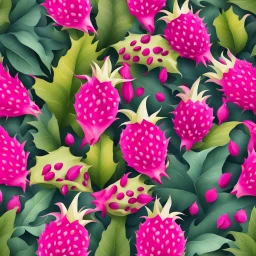 A background with colors of dragon fruit and its leaves