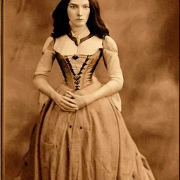 sepia photo of Belle Starr, female gunslinger, 8k, high-quality, ultra-fine detail, Brian Froud, Howard Lyon, Alfredo Rodriguez, Jack Sorenson, G. Harvey, Annie Stokes, Greg Rutowski