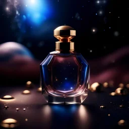 generate me an aesthetic complete image of Perfume Bottle in Celestial Setting