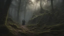 ghosts walking in the forest with a thousand teeth and claws. misty ground. exquisite realism, a masterpiece, dark fantasy concept art, dynamic lighting, hyperdetailed, intricately detailed, deep color, Unreal Engine, volumetric lighting, Epic cinematic brilliant stunning intricate meticulously detailed dramatic atmospheric maximalist digital matte painting